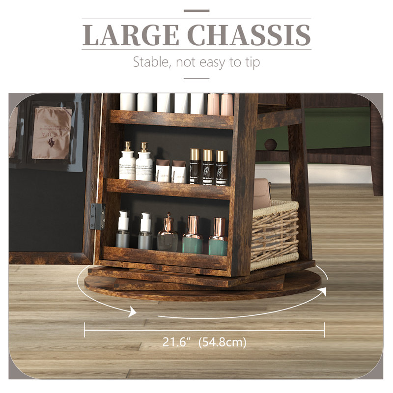 Loon Peak® Chrisney 21.6'' Wide Jewelry Armoire with Mirror & Reviews